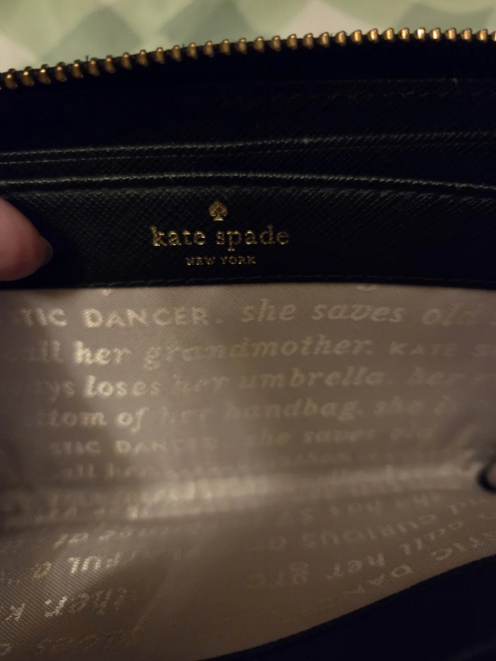 Kate Spade Black Floral / Stripe Wallet